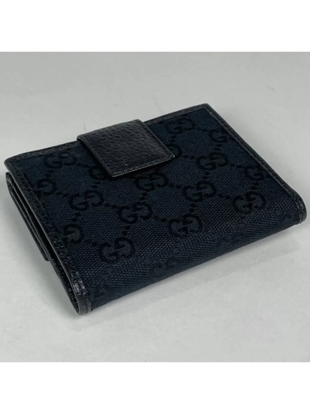 Gucci Bifold Wallet GG Pattern Canvas Black